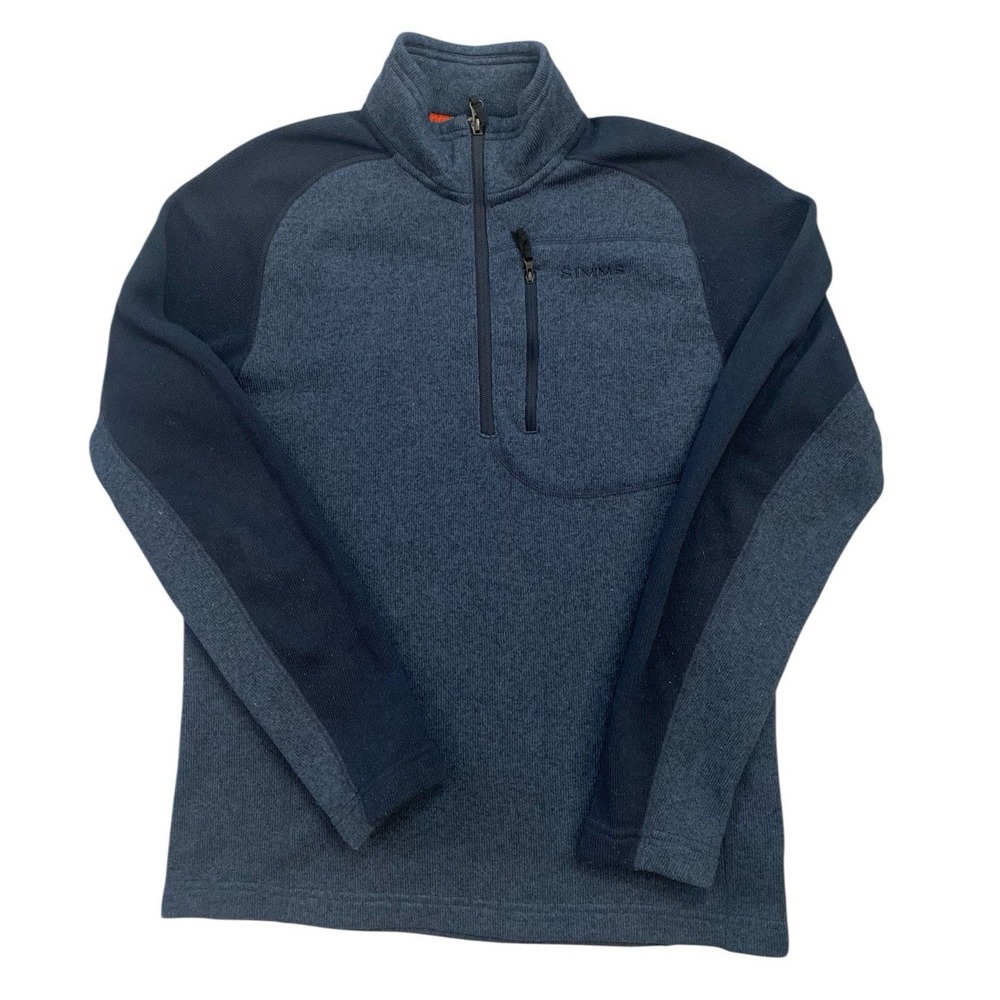 Simms Men's Blue Zip Up Sweater